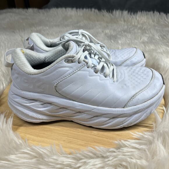 Hoka Bondi SR Shoes Womens Size 8.5 Solid White Running Work Sneakers Athletic - Picture 7 of 16